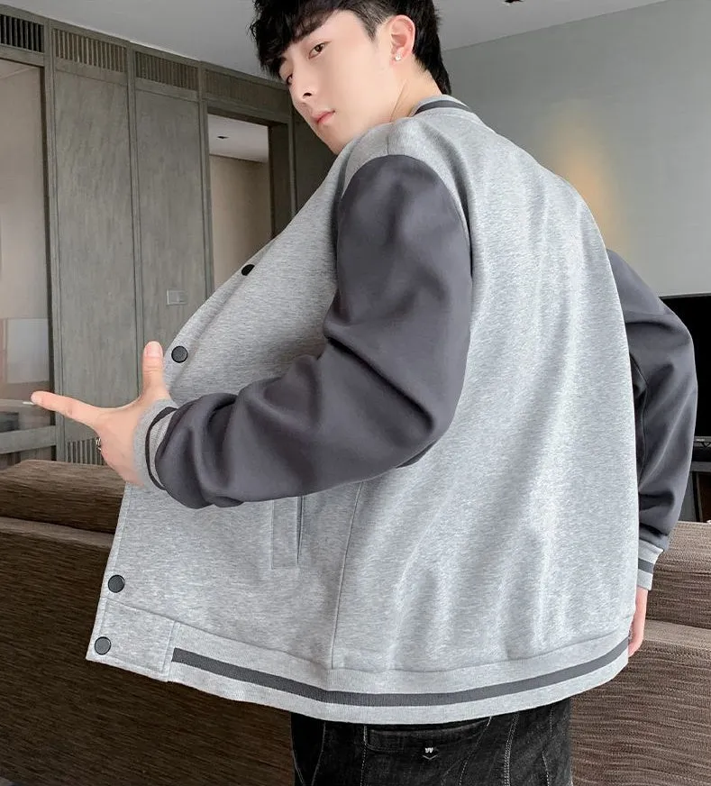 Stylish Patchwork Varsity Jacket in Breathable Material