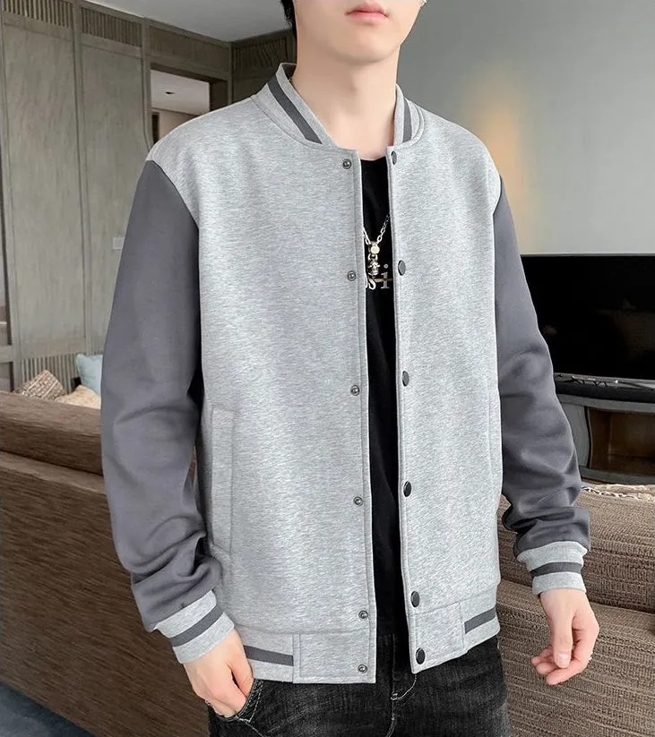 Stylish Patchwork Varsity Jacket in Breathable Material