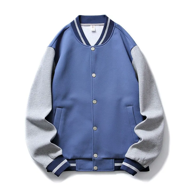 Stylish Patchwork Varsity Jacket in Breathable Material