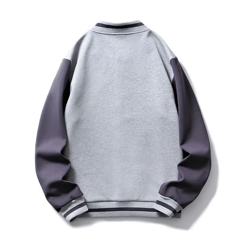 Stylish Patchwork Varsity Jacket in Breathable Material