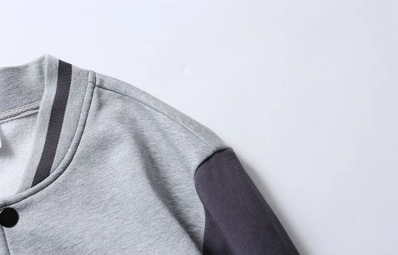 Stylish Patchwork Varsity Jacket in Breathable Material