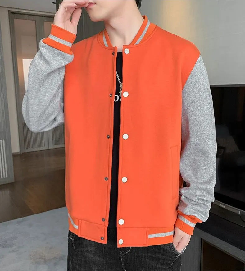 Stylish Patchwork Varsity Jacket in Breathable Material