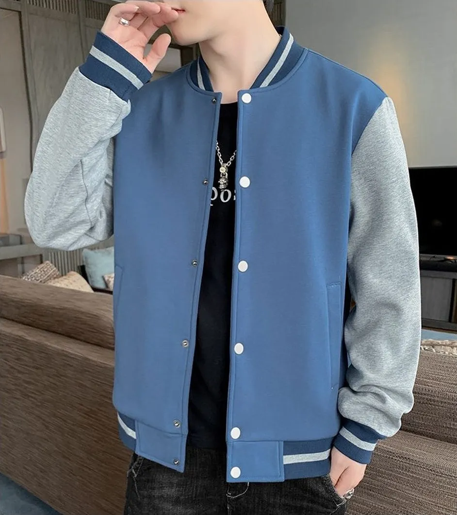 Stylish Patchwork Varsity Jacket in Breathable Material