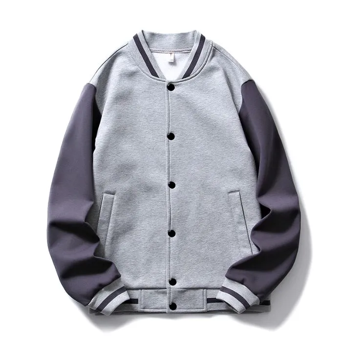 Stylish Patchwork Varsity Jacket in Breathable Material
