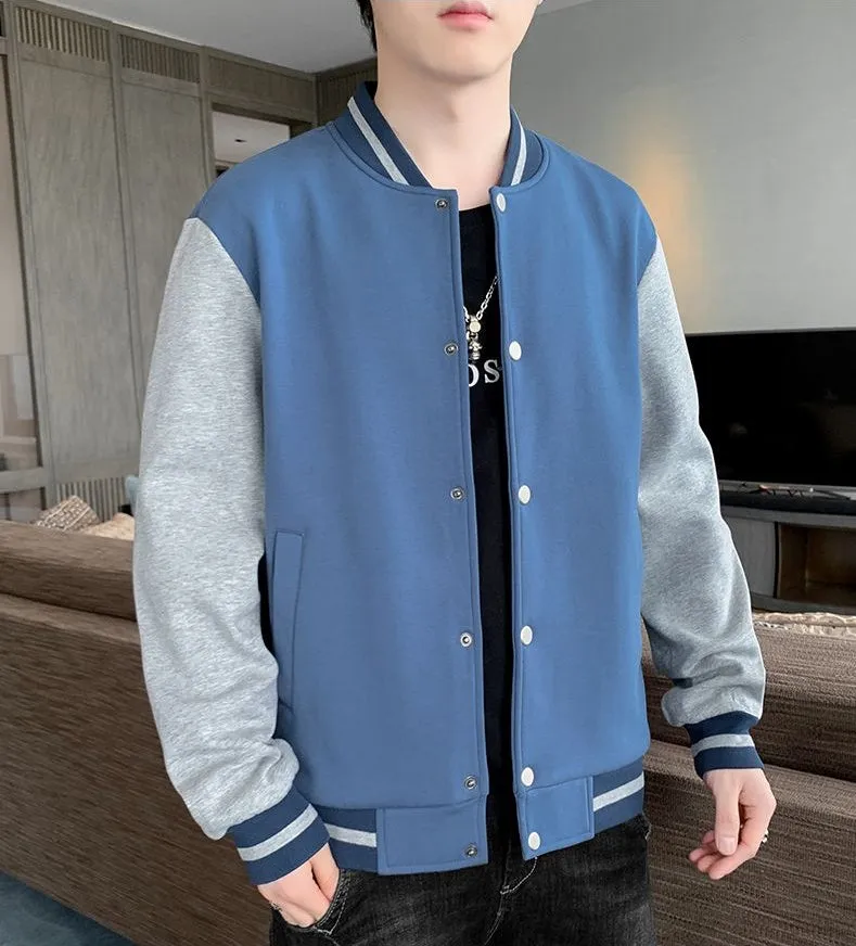 Stylish Patchwork Varsity Jacket in Breathable Material