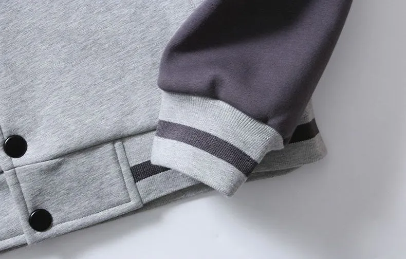 Stylish Patchwork Varsity Jacket in Breathable Material