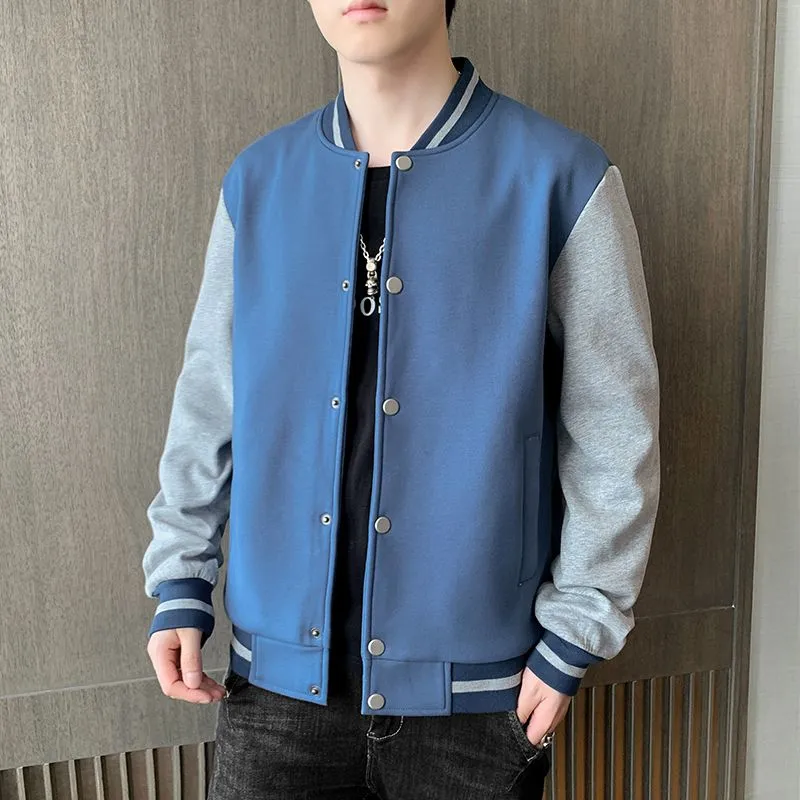 Stylish Patchwork Varsity Jacket in Breathable Material