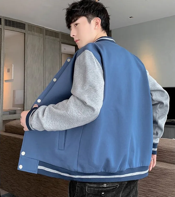 Stylish Patchwork Varsity Jacket in Breathable Material