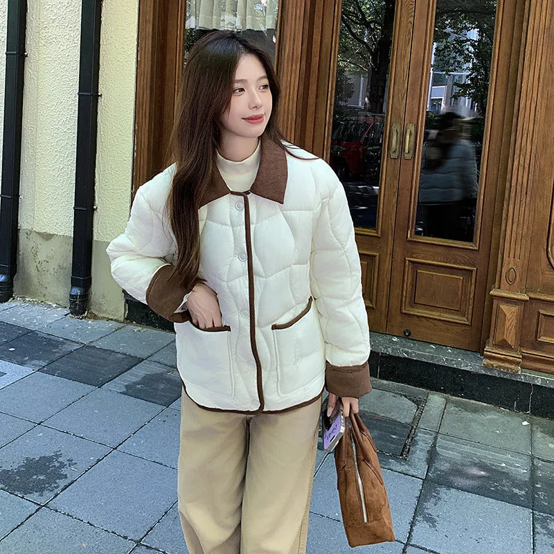 Stylish Windproof Patchwork Women's Puffer Jacket