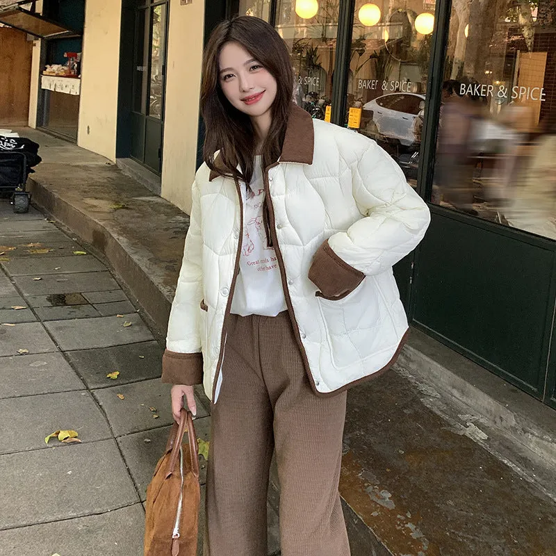 Stylish Windproof Patchwork Women's Puffer Jacket