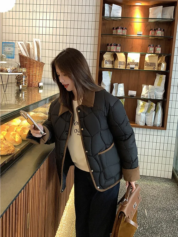 Stylish Windproof Patchwork Women's Puffer Jacket