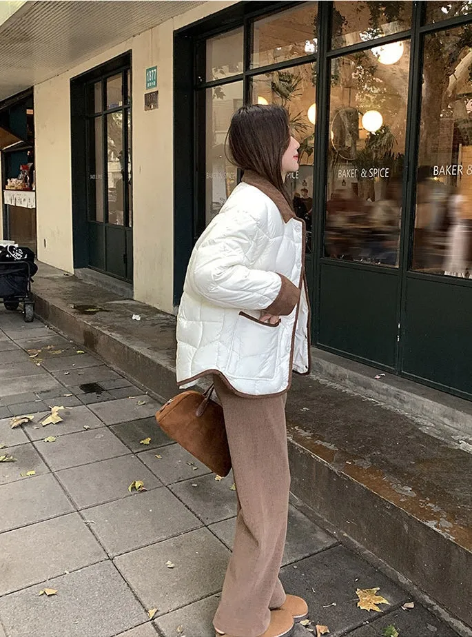 Stylish Windproof Patchwork Women's Puffer Jacket
