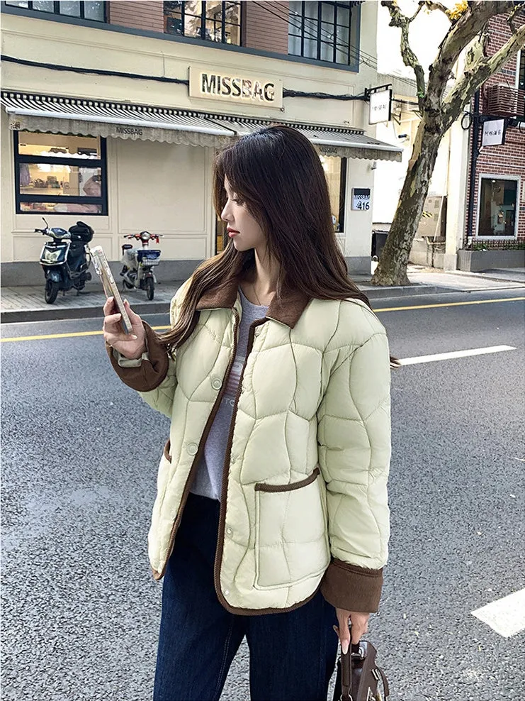 Stylish Windproof Patchwork Women's Puffer Jacket