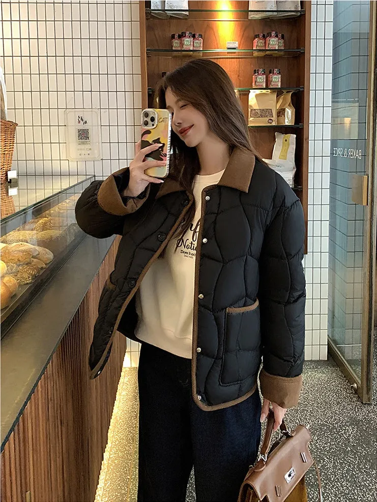 Stylish Windproof Patchwork Women's Puffer Jacket