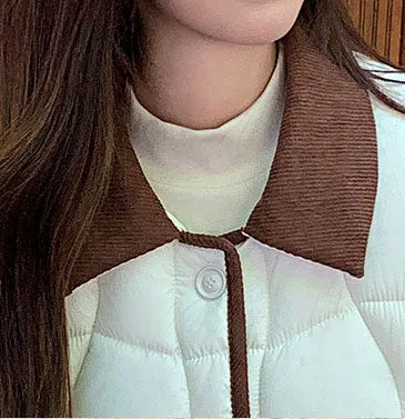 Stylish Windproof Patchwork Women's Puffer Jacket