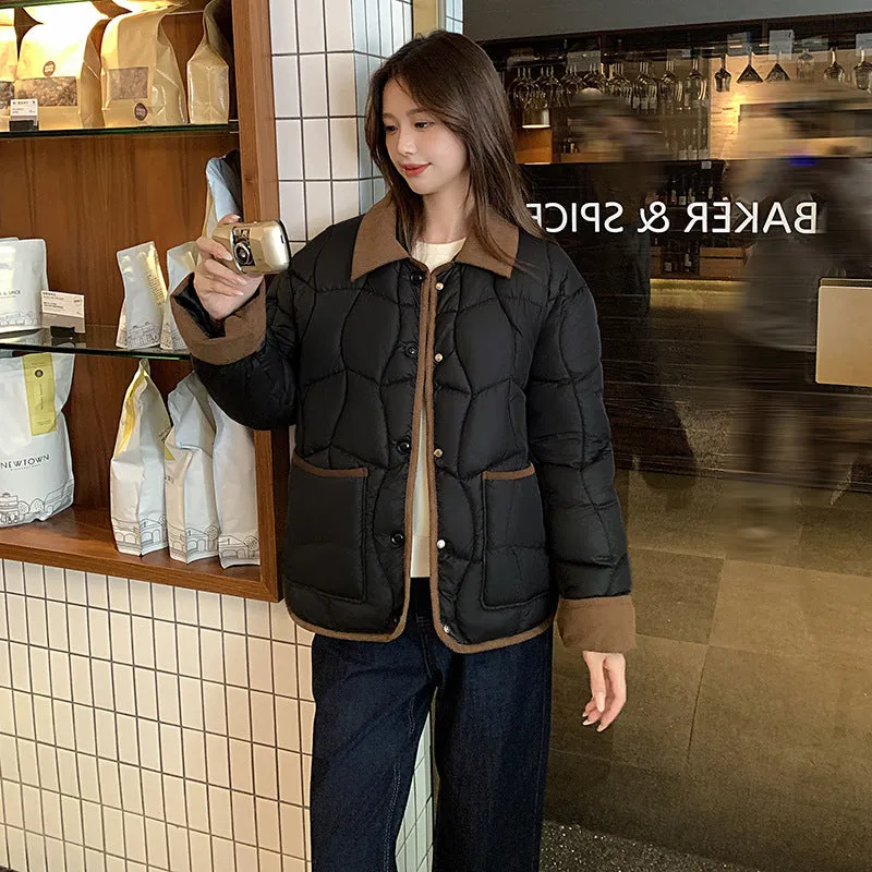 Stylish Windproof Patchwork Women's Puffer Jacket