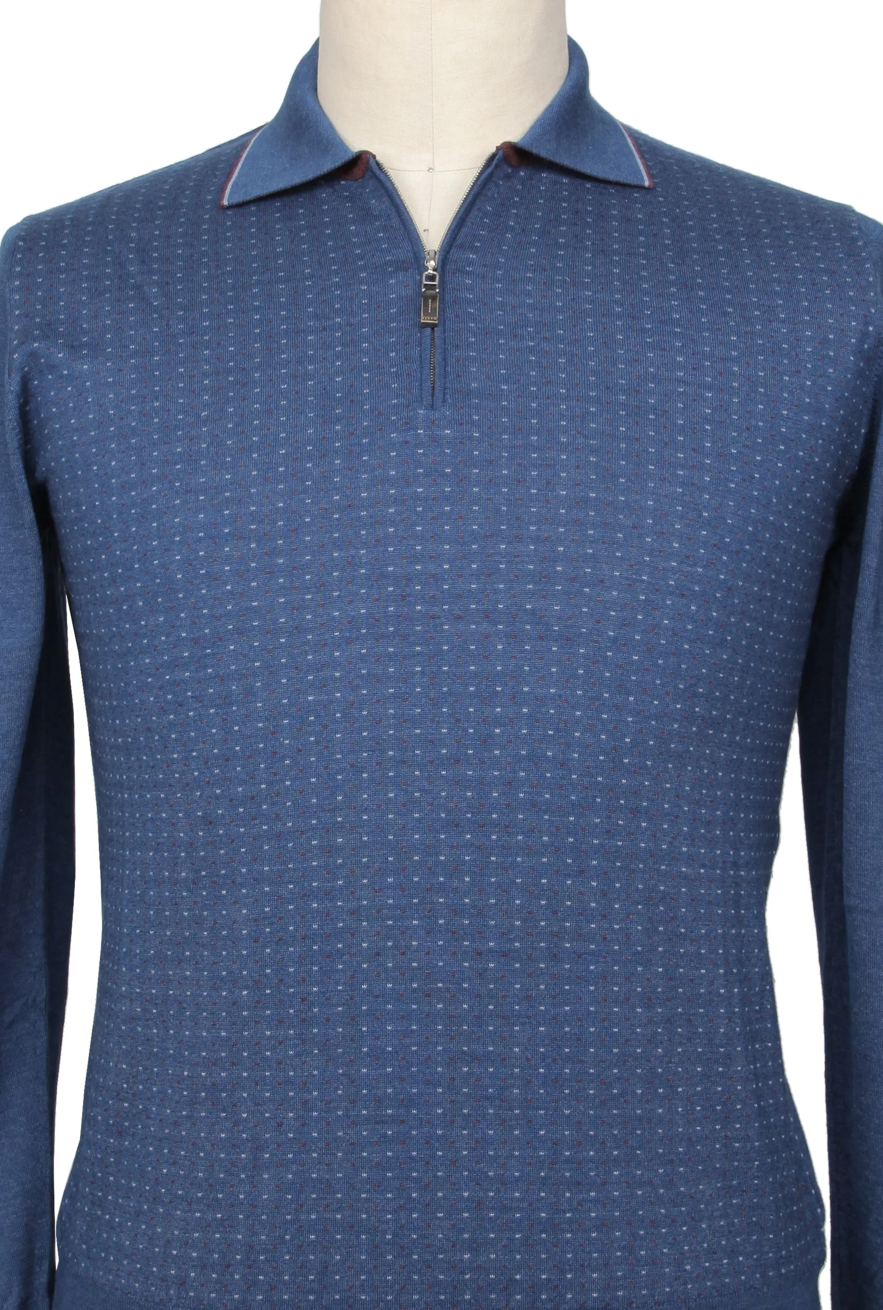 Svevo Parma Blue 1/4 Zip Polo Sweater