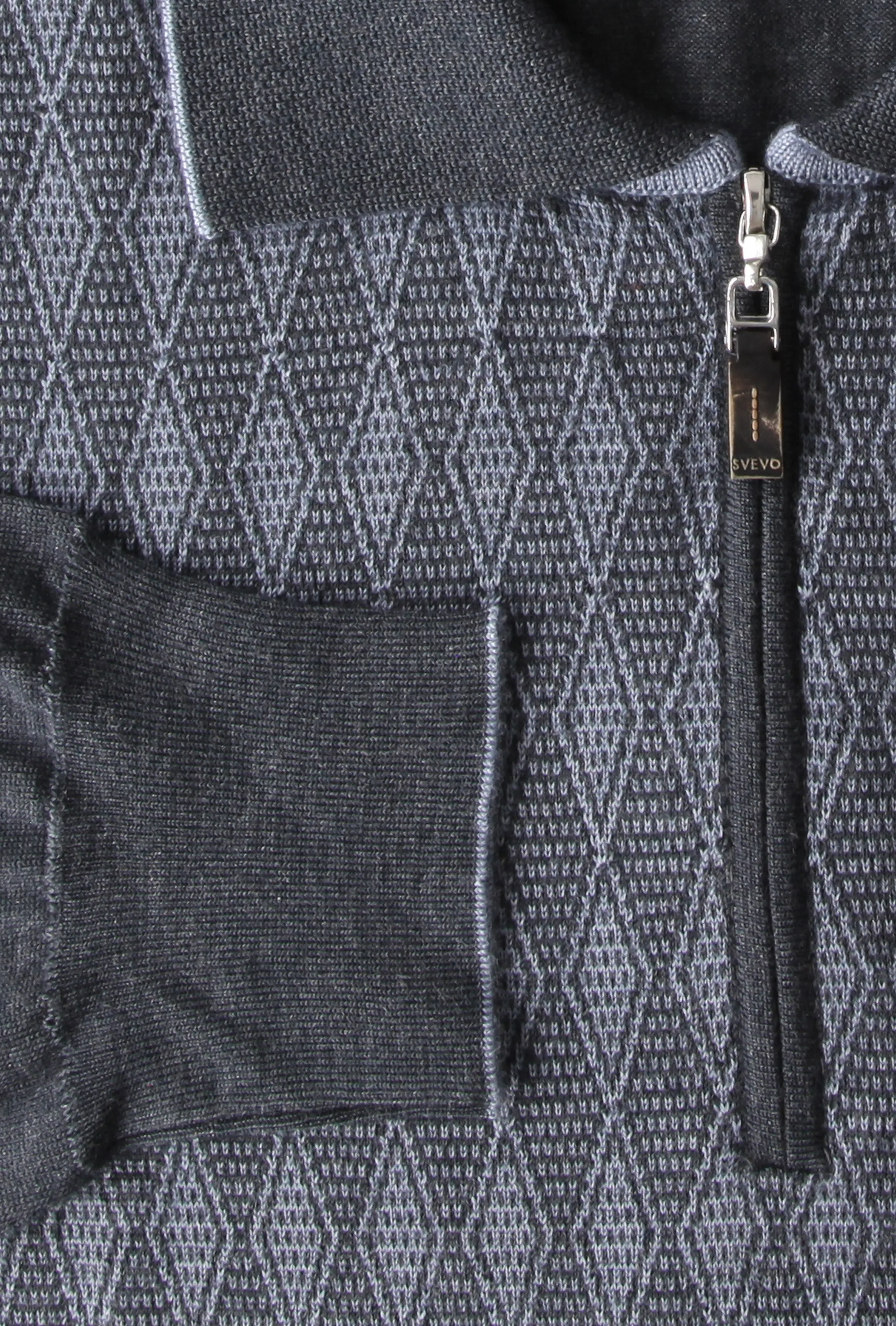 Svevo Parma Gray 1/4 Zip Polo Sweater