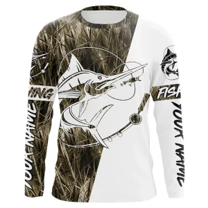 Swordfish Fishing Camo Custom Long Sleeve Fishing Shirts, Swordfish Tournament Fishing Jerseys IPHW5780