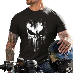 T-shirt ample à manches courtes et imprimé moto vintage