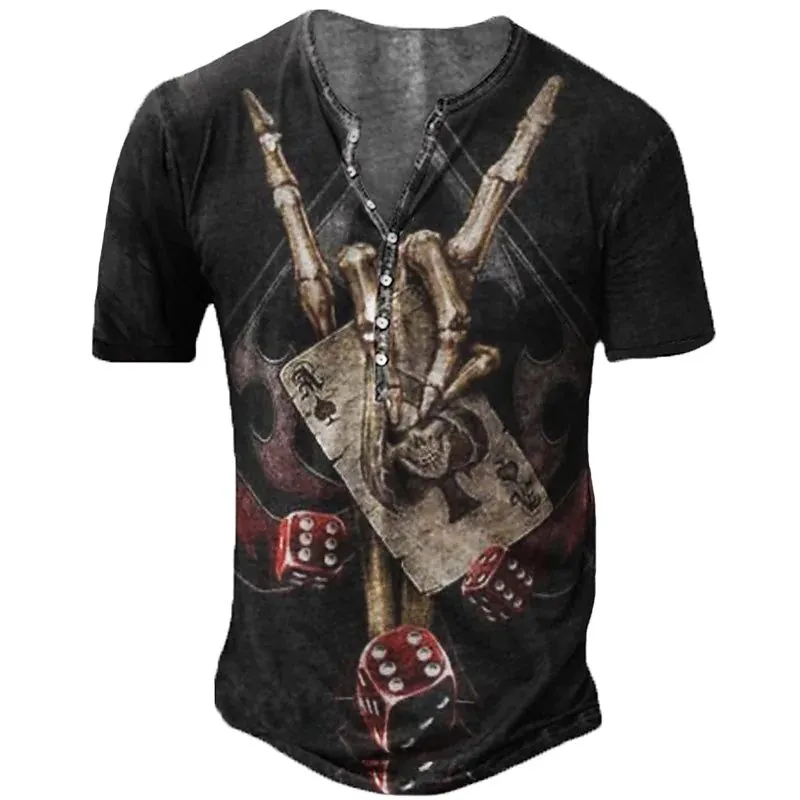T-shirt Année 80 Homme Col à Boutons