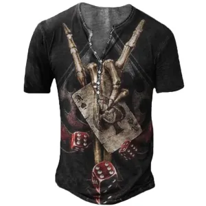 T-shirt Année 80 Homme Col à Boutons
