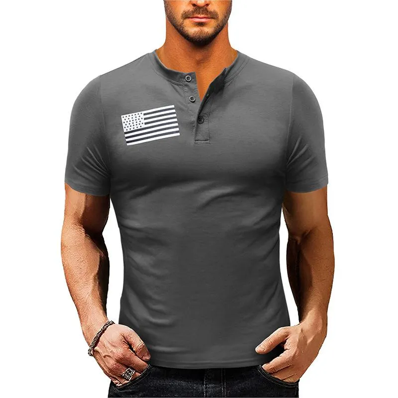 T-shirt Henley pour sports de plein air vintage