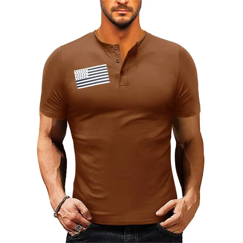 T-shirt Henley pour sports de plein air vintage