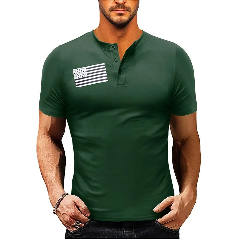 T-shirt Henley pour sports de plein air vintage