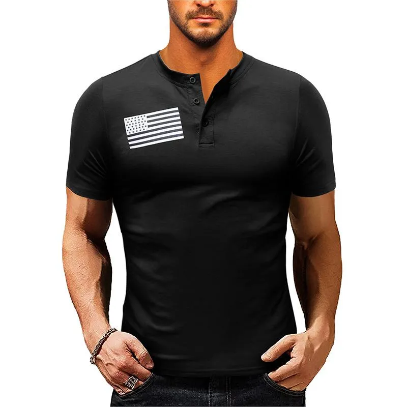 T-shirt Henley pour sports de plein air vintage
