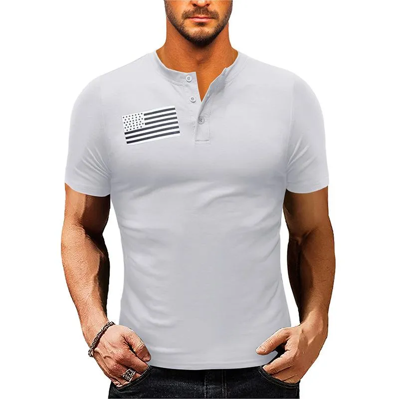 T-shirt Henley pour sports de plein air vintage