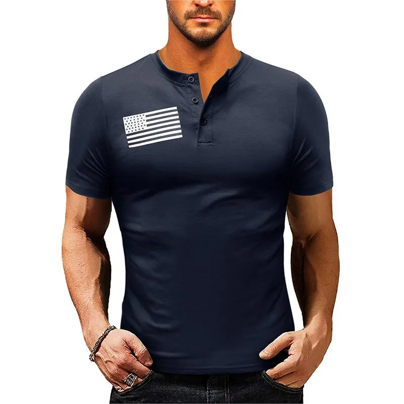 T-shirt Henley pour sports de plein air vintage