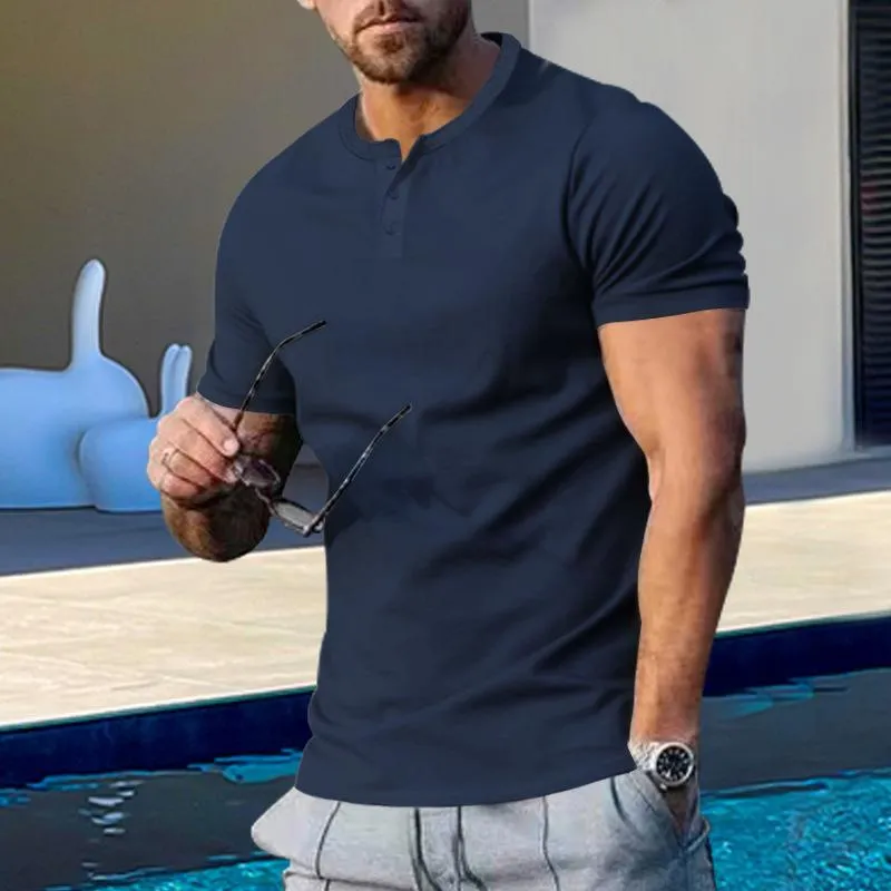 T-shirt à manches courtes vintage Muscle Henley