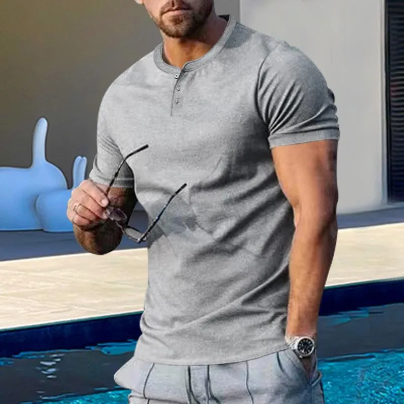 T-shirt à manches courtes vintage Muscle Henley