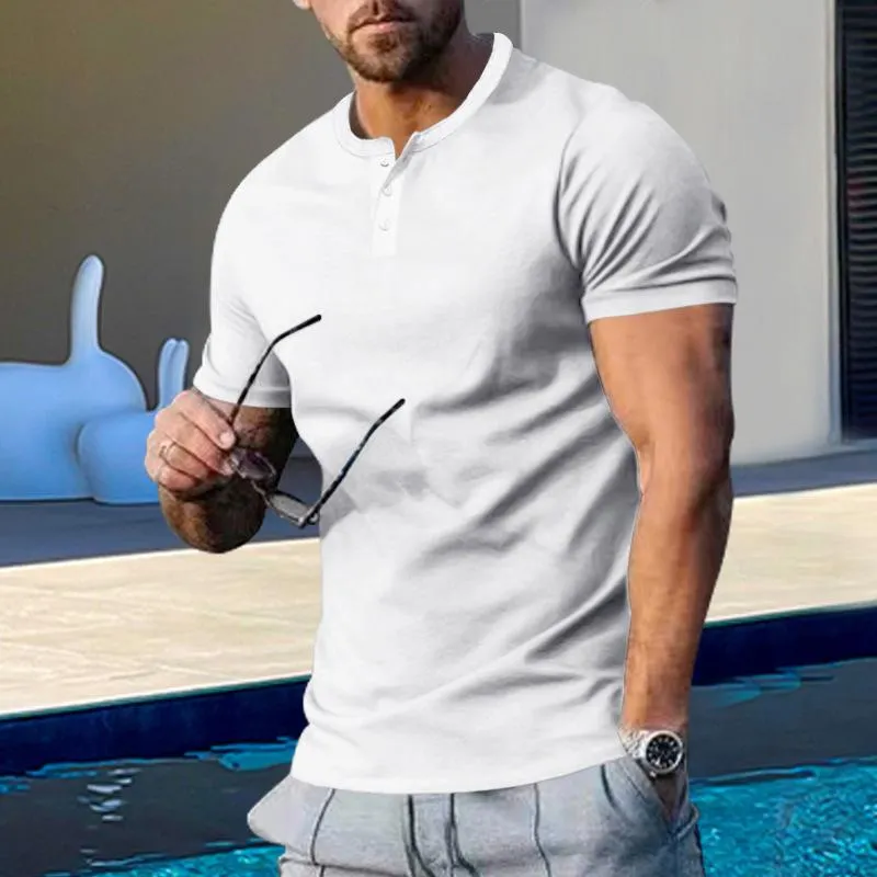 T-shirt à manches courtes vintage Muscle Henley