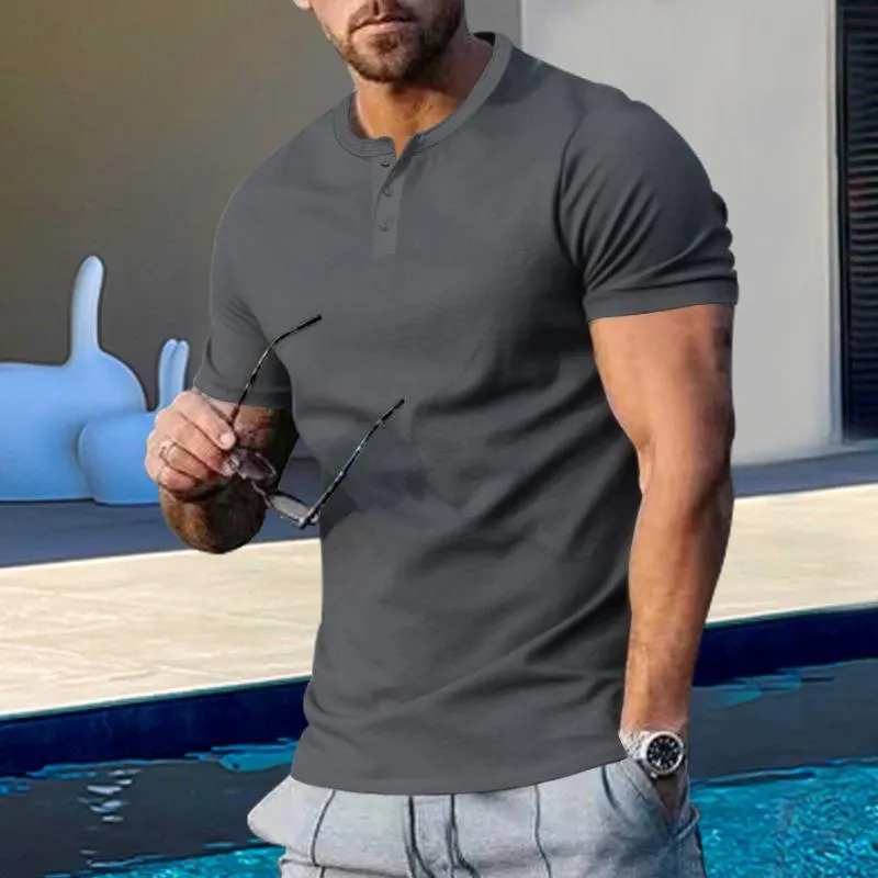 T-shirt à manches courtes vintage Muscle Henley