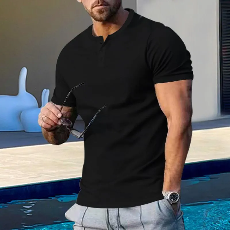 T-shirt à manches courtes vintage Muscle Henley