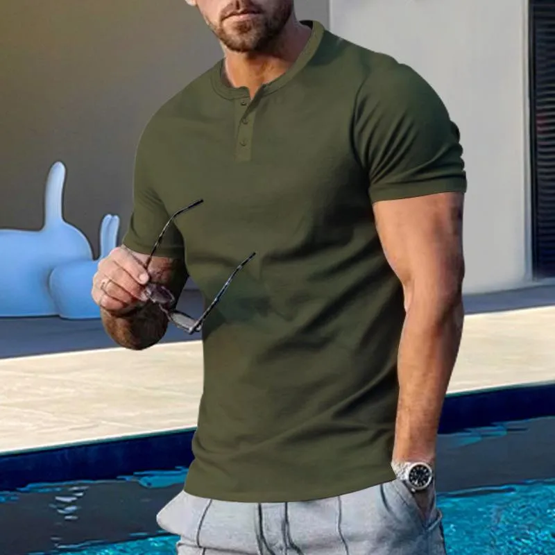 T-shirt à manches courtes vintage Muscle Henley