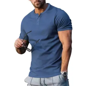T-shirt à manches courtes vintage Muscle Henley