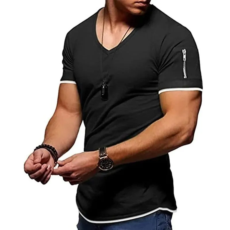T-shirt vintage col en V