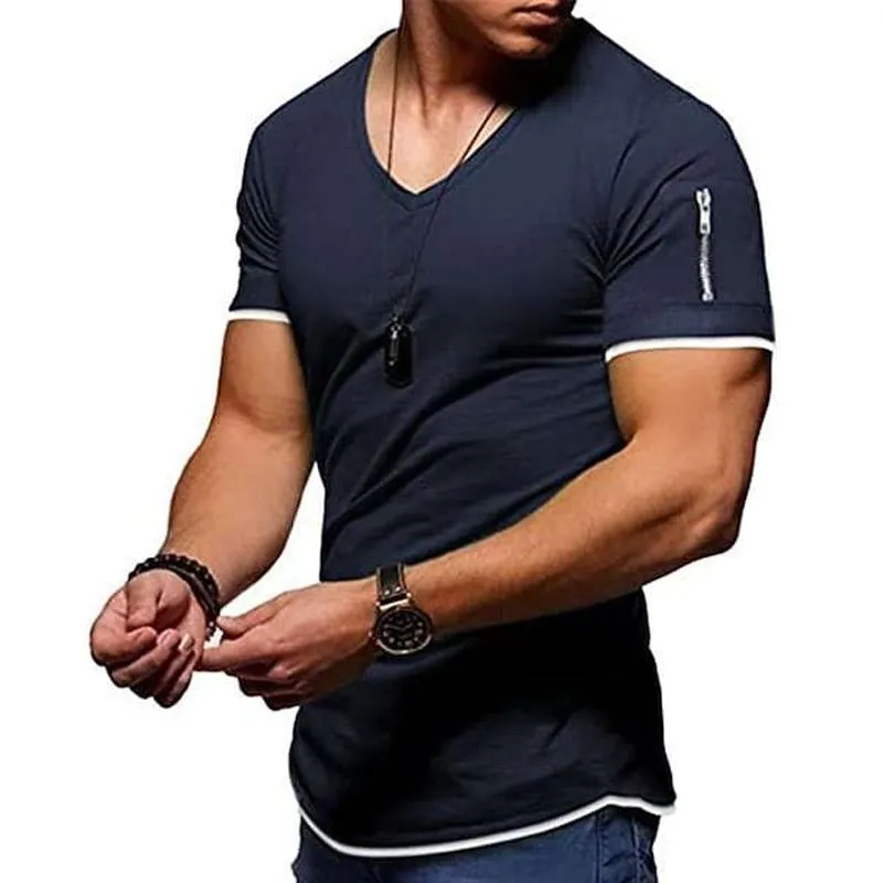 T-shirt vintage col en V