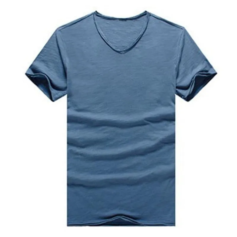 T-shirt vintage à manches courtes de couleur unie