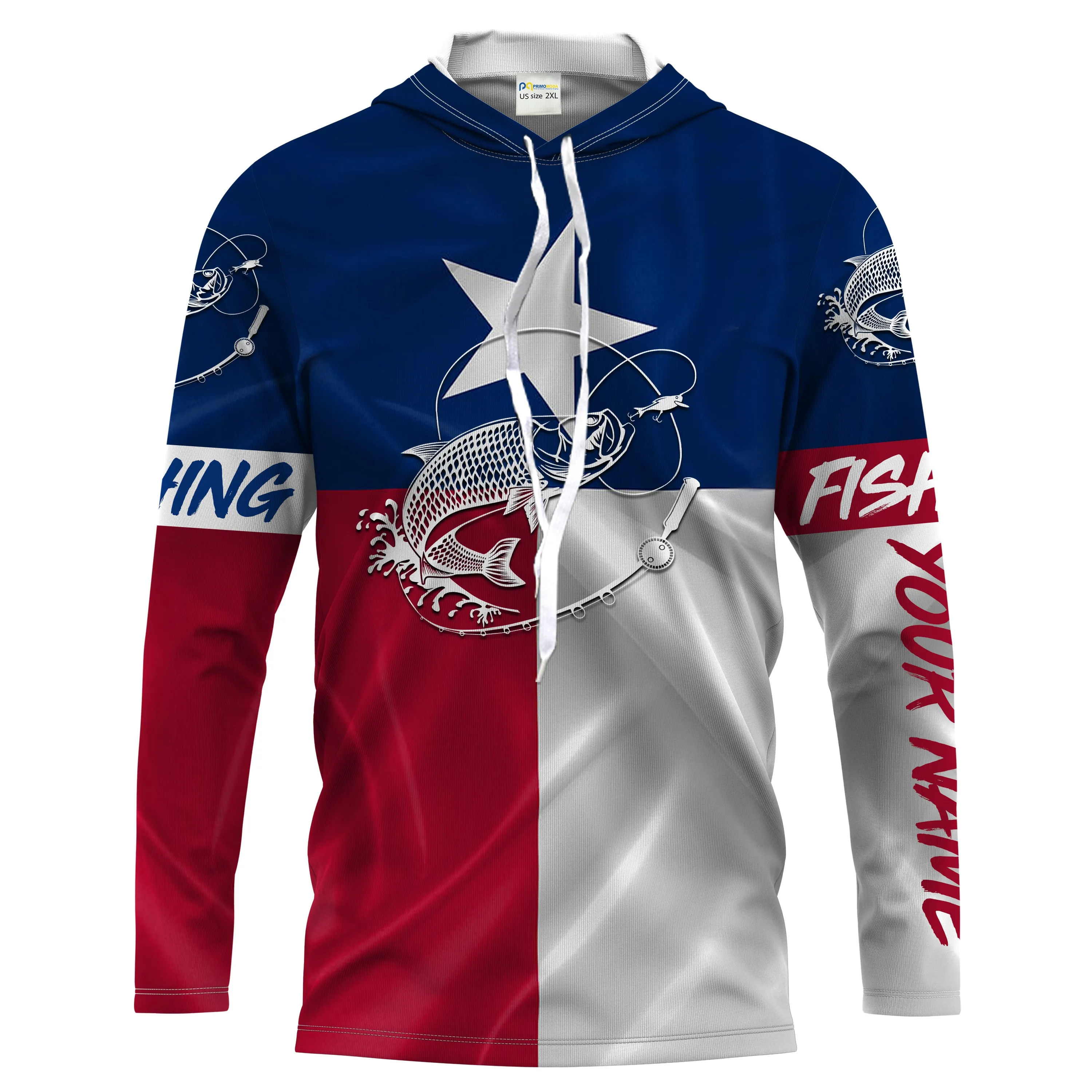 Tarpon fishing Texas Flag Customize Name UV protection long sleeves fishing shirt for men NPQ78