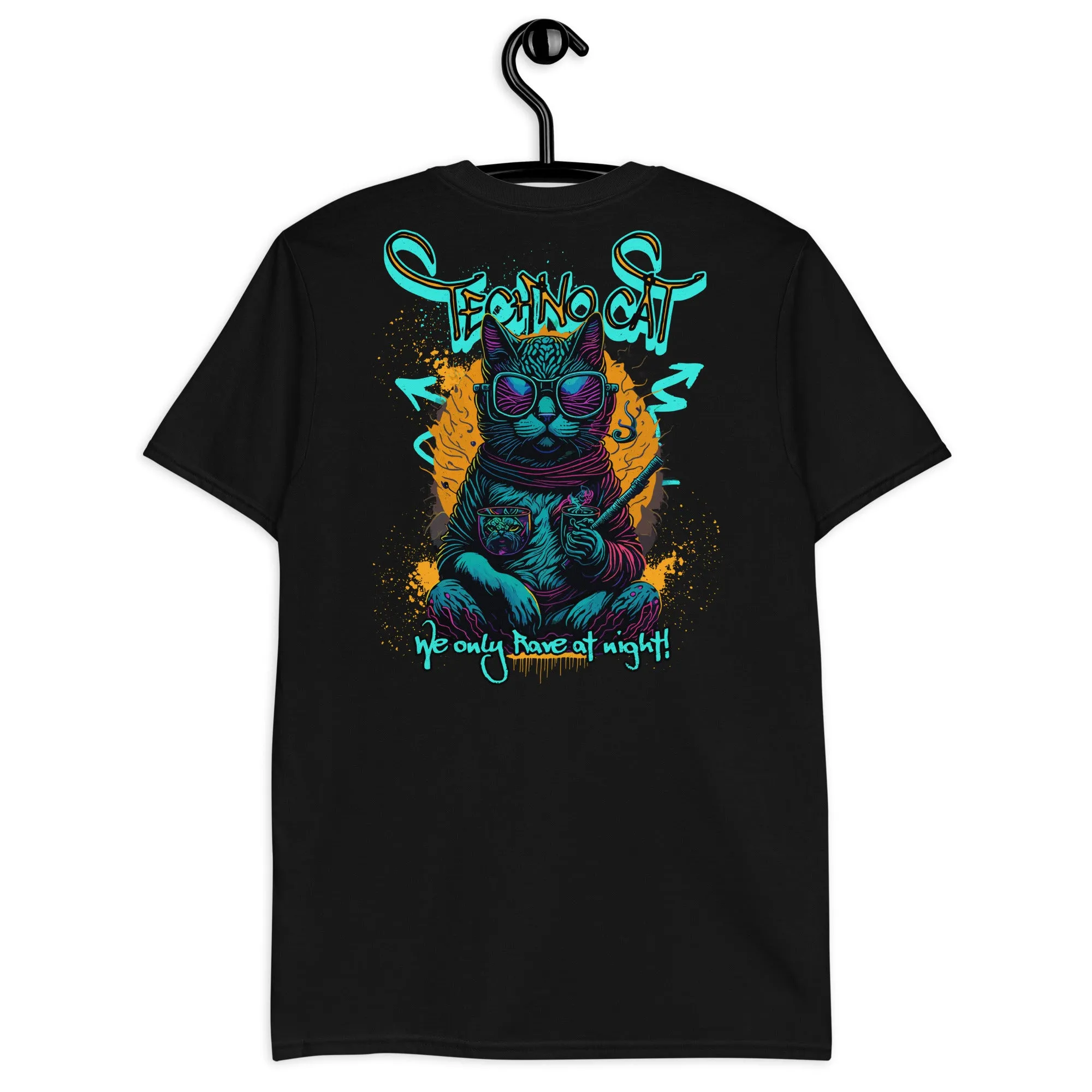 Techno T-Shirt | Rave Cat | We only Rave at Night