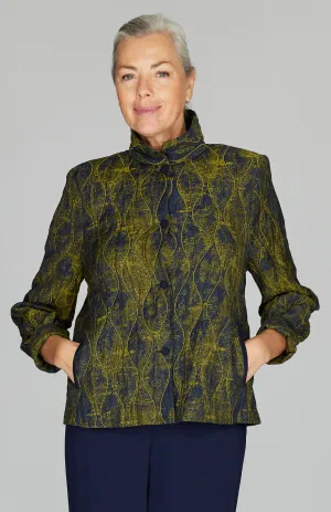 Textured Wave Short Button Front Jacket
