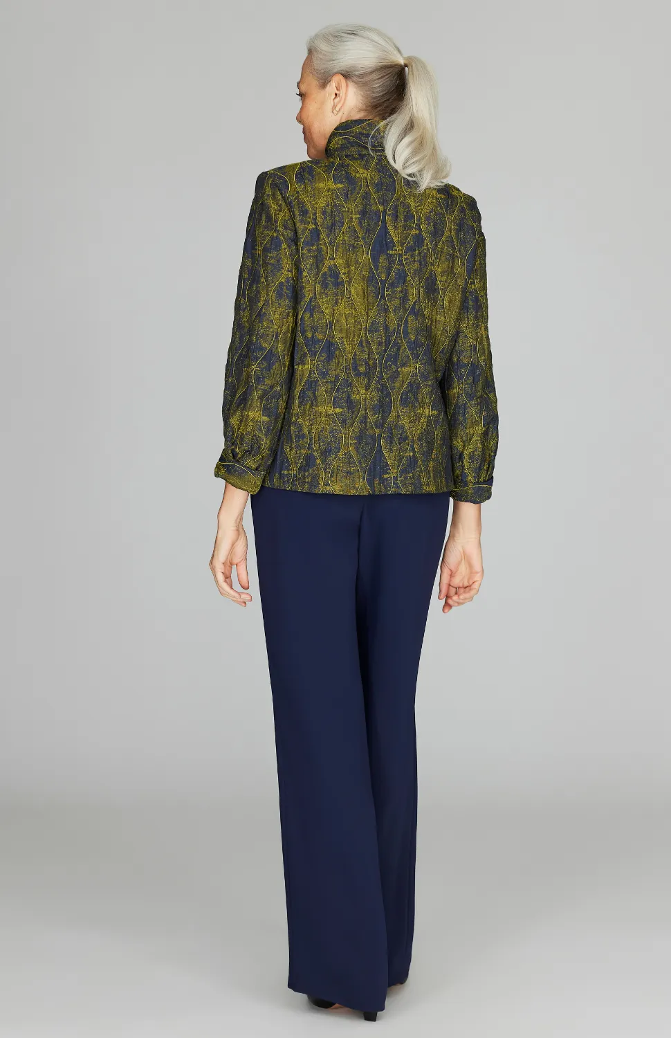 Textured Wave Short Button Front Jacket