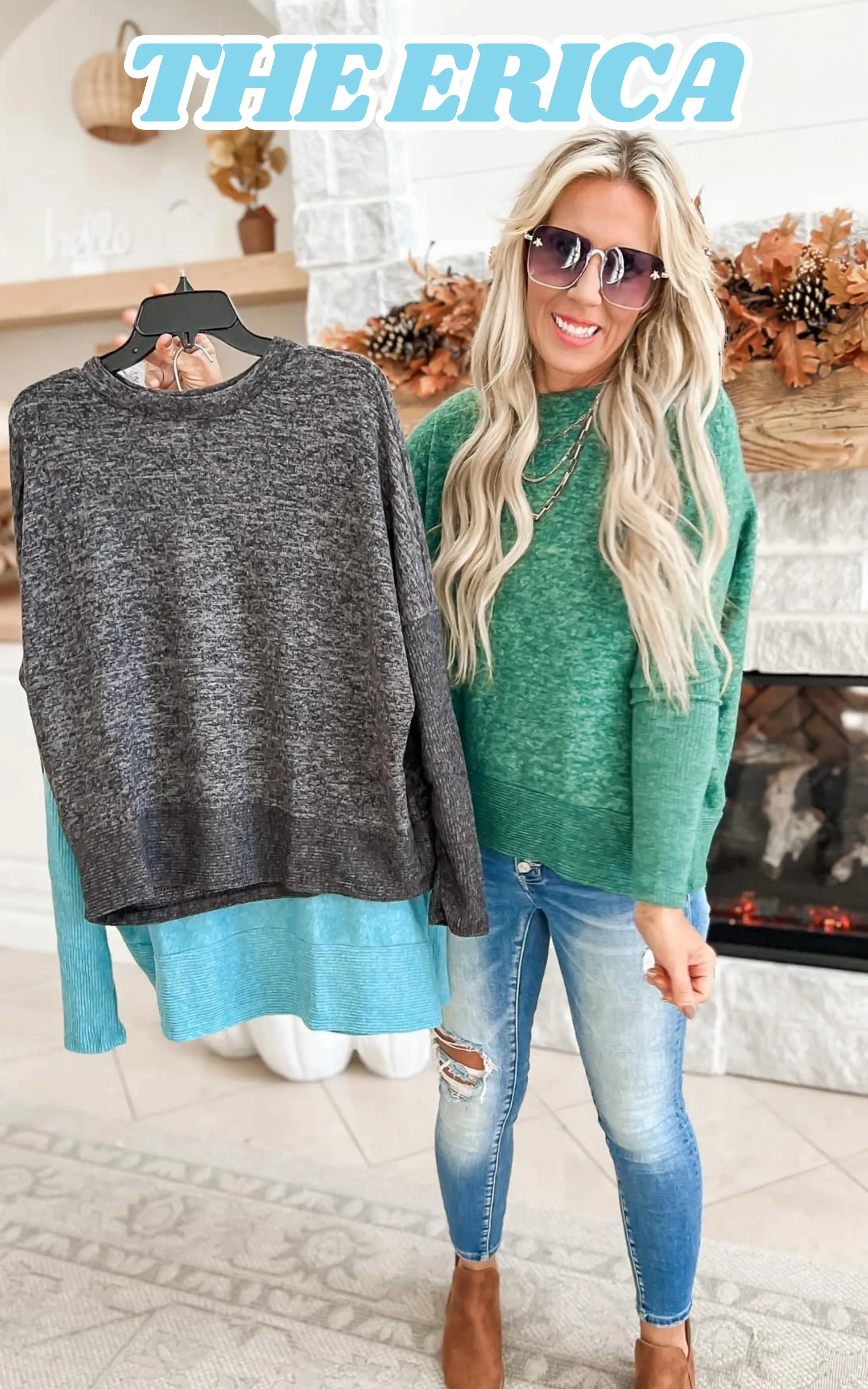 The Erica Brushed Melange Hacci Dolman Sweater - Final Sale