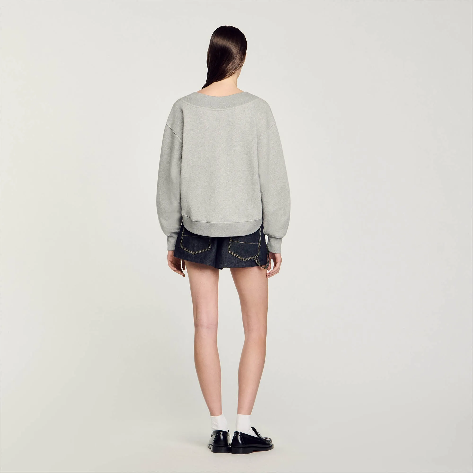 Theophile Cropped Sweatshirt Grey