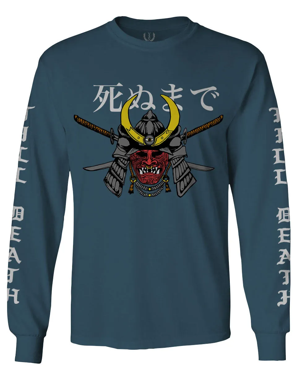 Till Death Vintage Japan Japanesse Warrior Vibes Graphic Aesthetics mens Long sleeve t shirt