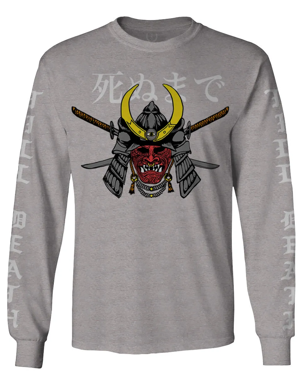 Till Death Vintage Japan Japanesse Warrior Vibes Graphic Aesthetics mens Long sleeve t shirt